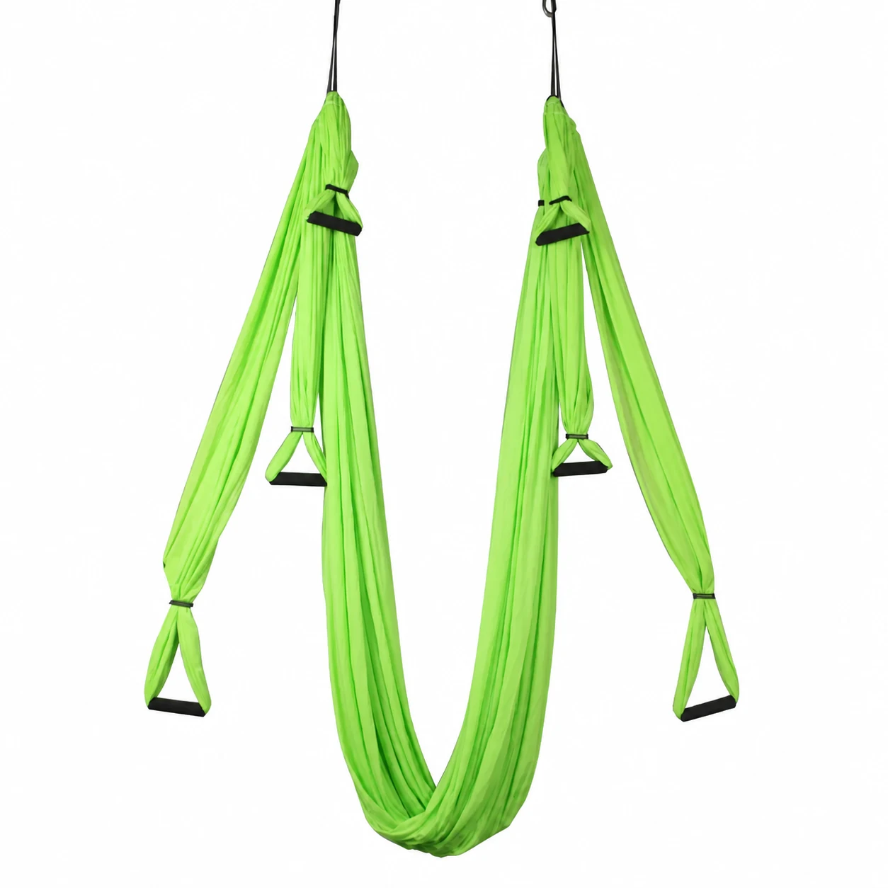 Aerial hammock with training handles