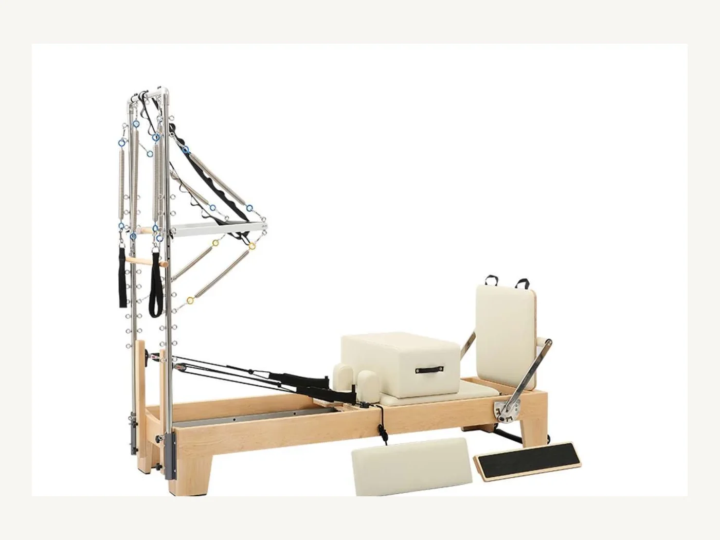 XFL02 maple Pilates reformer with half tower