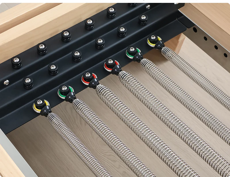 Pilates reformer spring system detail