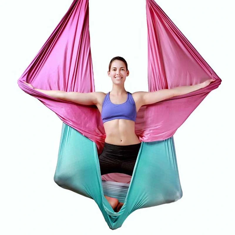 Aerial yoga hammock in use